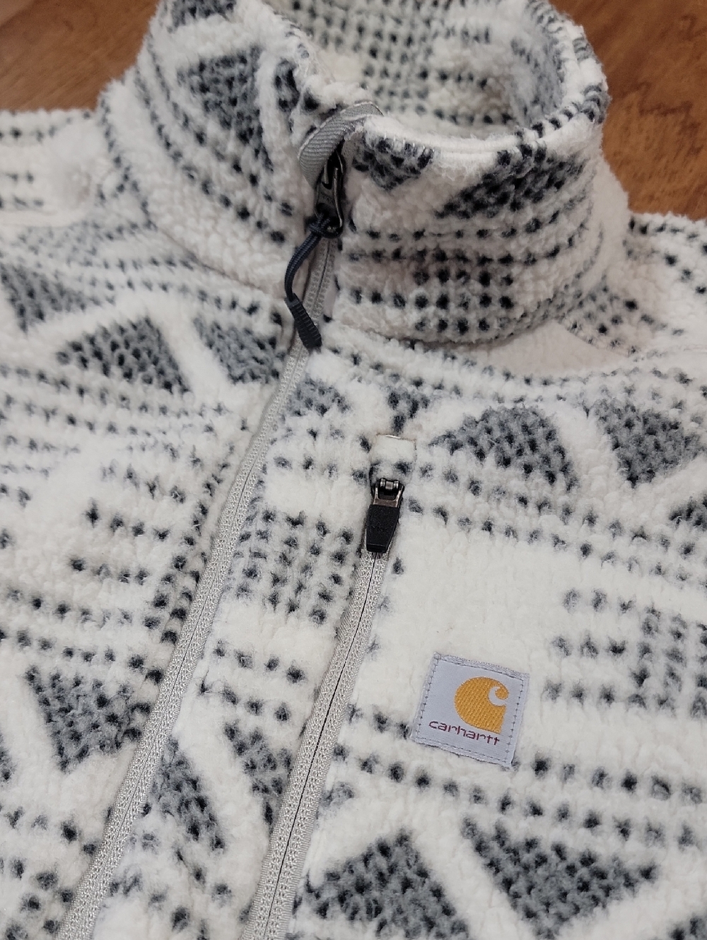 Carhartt Cream and Gray Patterned Sherpa Zip Jacket - Picture 15 of 15